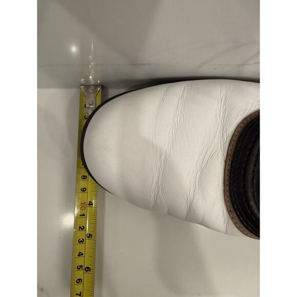FootJoy Contour Series Golf Shoes Mens 10m White Black Spiked Leather Lace Up